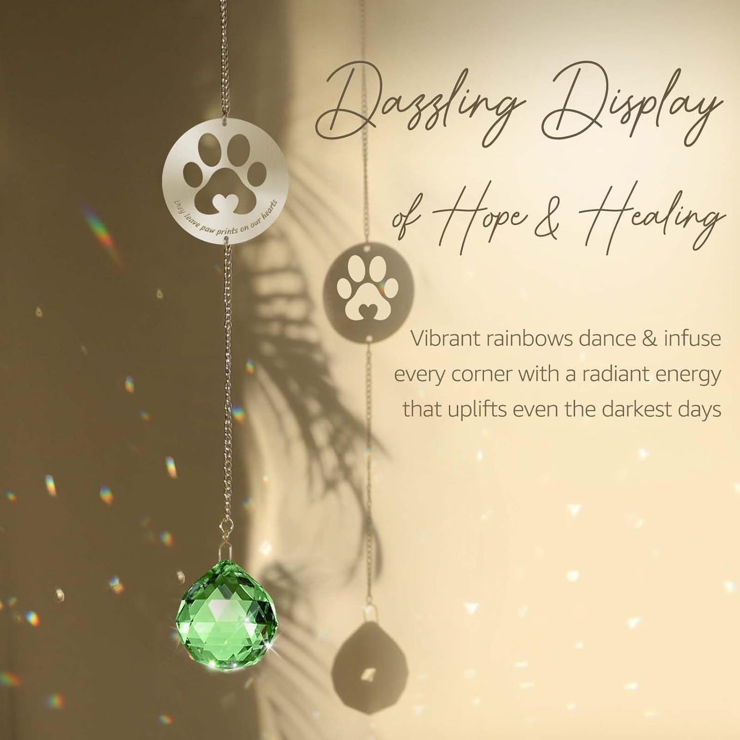 Pet Memorial Crystal Sun Catcher with Gift Box