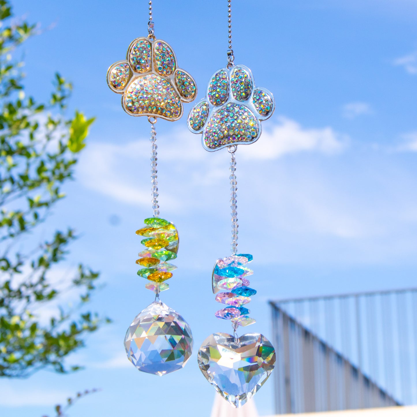 Colorful Diamond Pet Memorial Sun Catcher with Gift Box