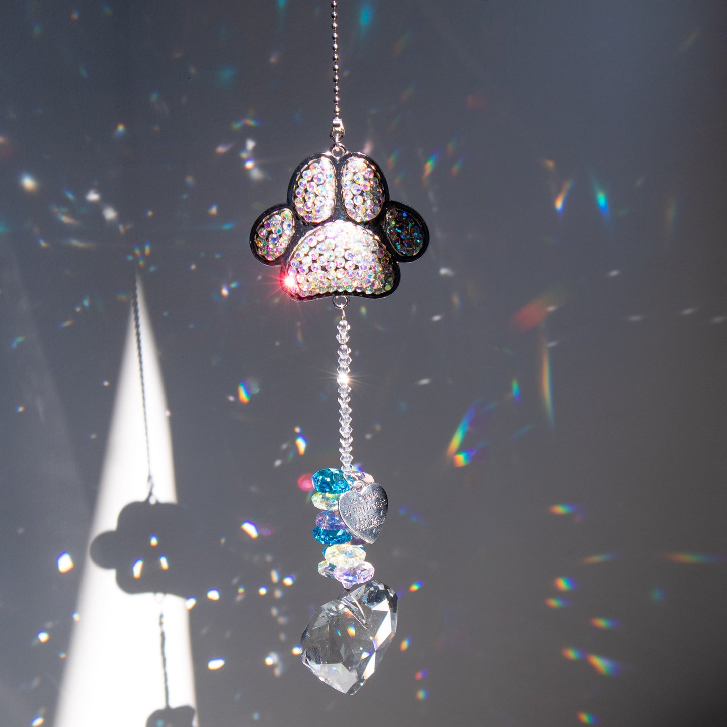 Colorful Diamond Pet Memorial Sun Catcher with Gift Box
