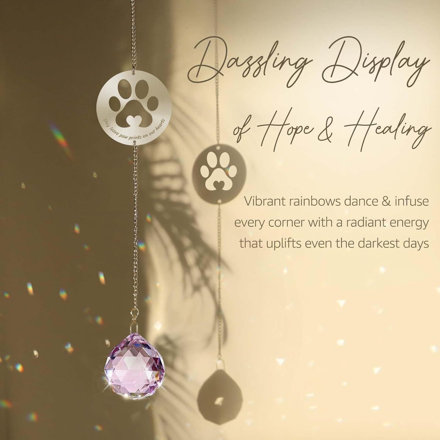 Pet Memorial Crystal Sun Catcher with Gift Box