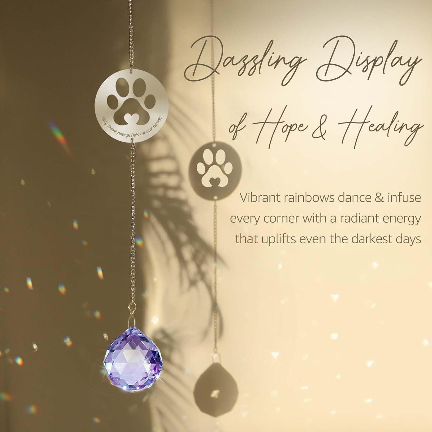 Pet Memorial Crystal Sun Catcher with Gift Box