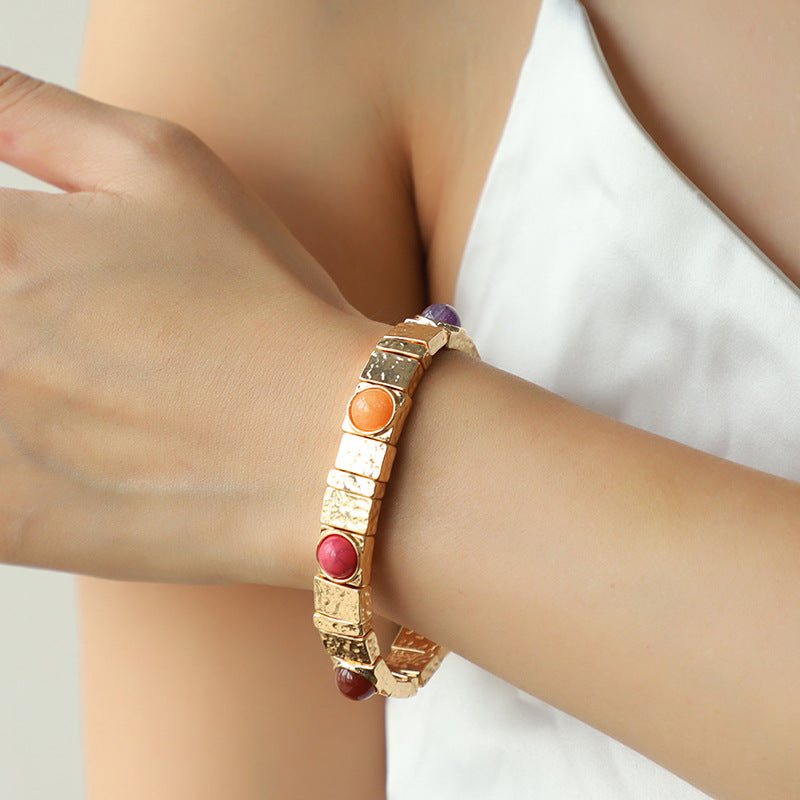Turquoise Tiger Eye Stone Retro Bracelet