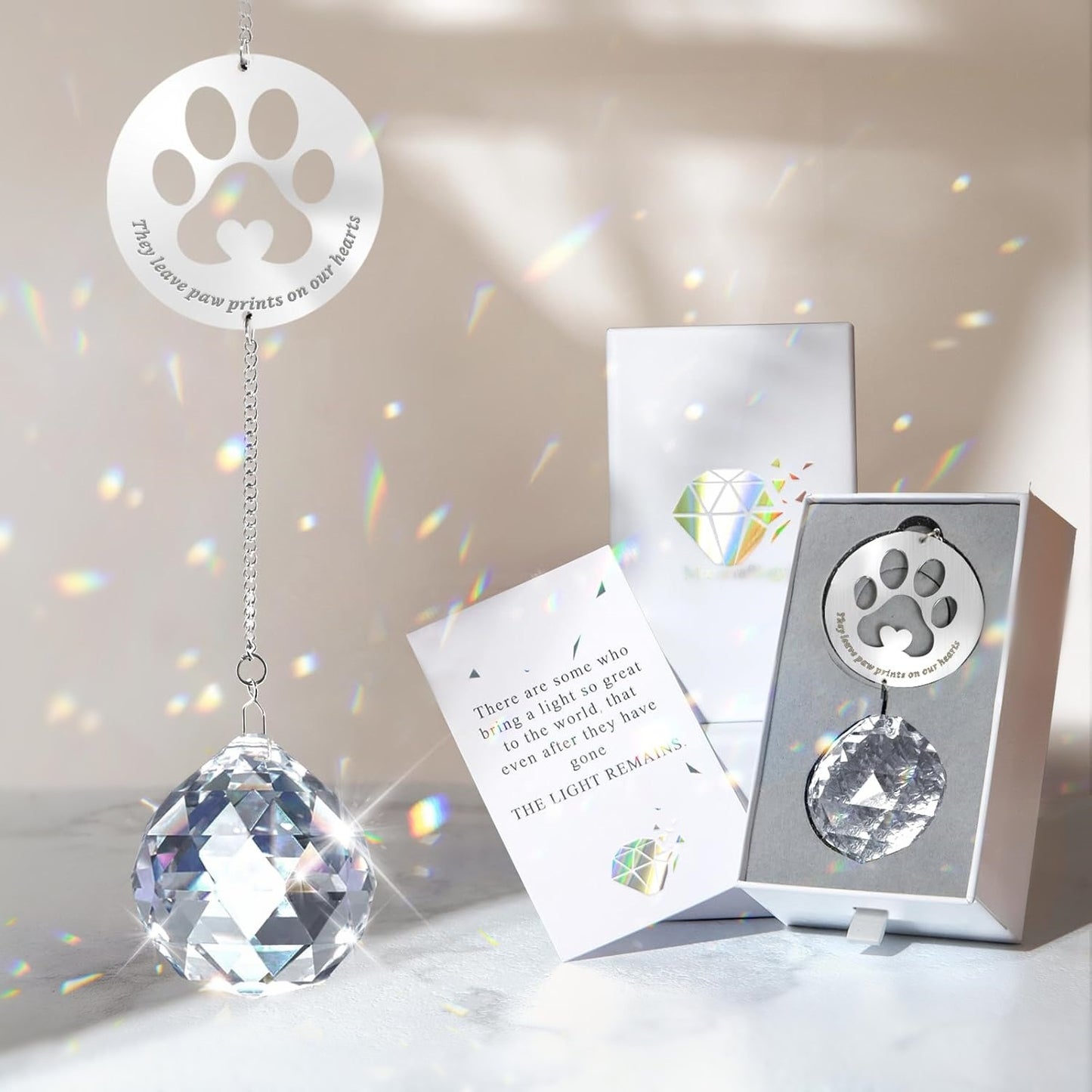 Pet Memorial Crystal Sun Catcher with Gift Box