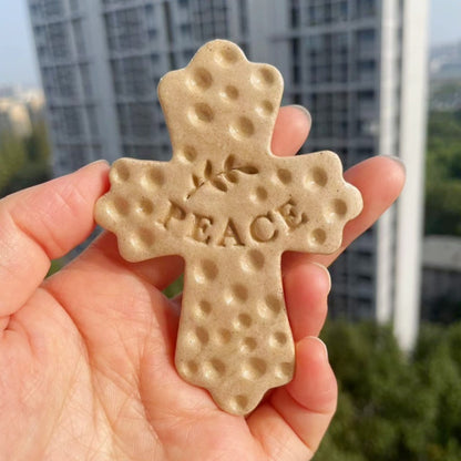 Natural Stone Cross Ornament