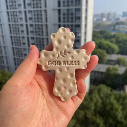 Natural Stone Cross Ornament