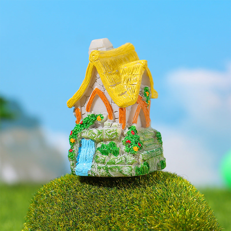 Miniature Forest House Resin Ornaments Garden Pot Decoration (6 pcs set)
