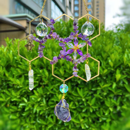 Creative Honeycomb Crystal Sun Catcher Window Decoration Pendant