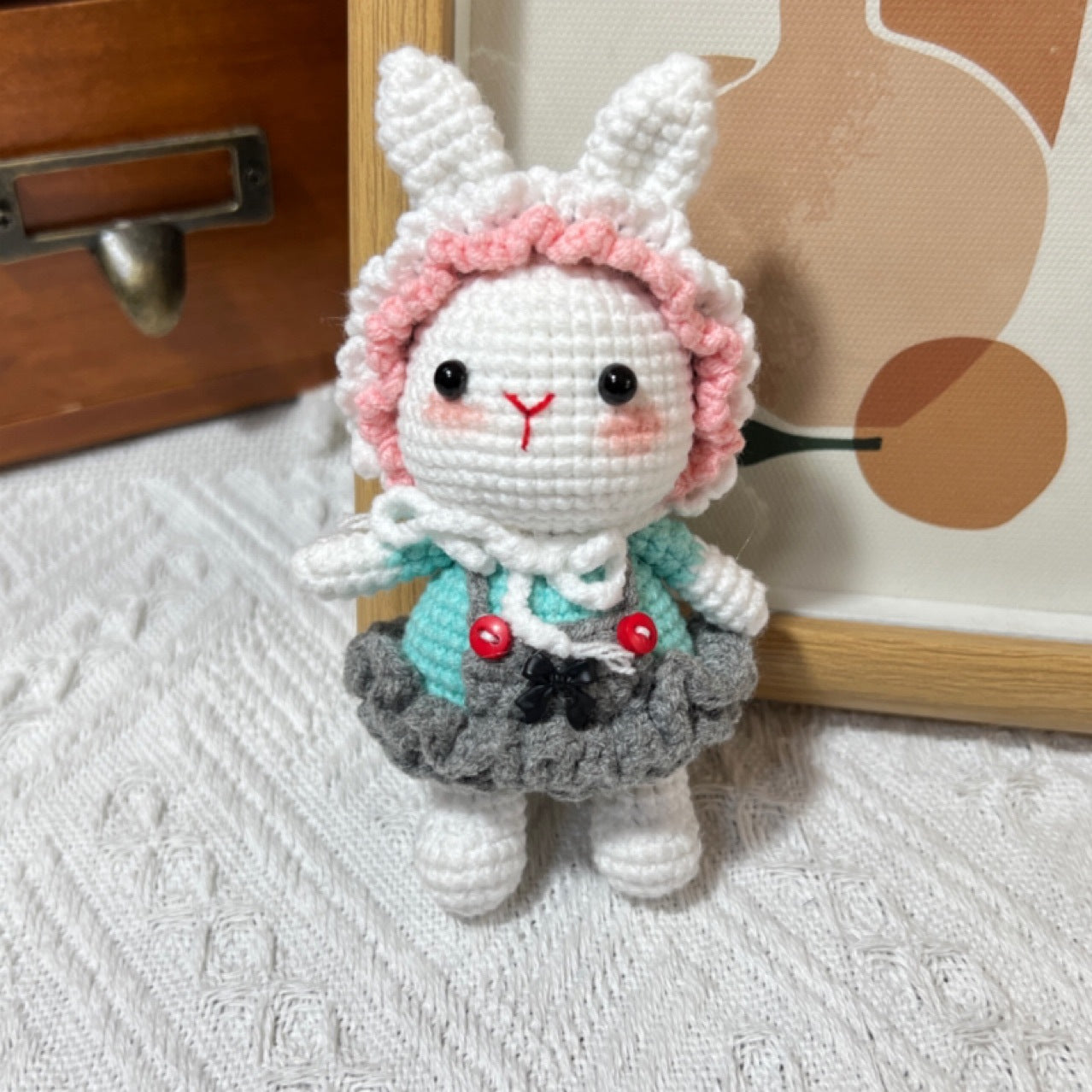 Crochet Bunny Pendant Keychain