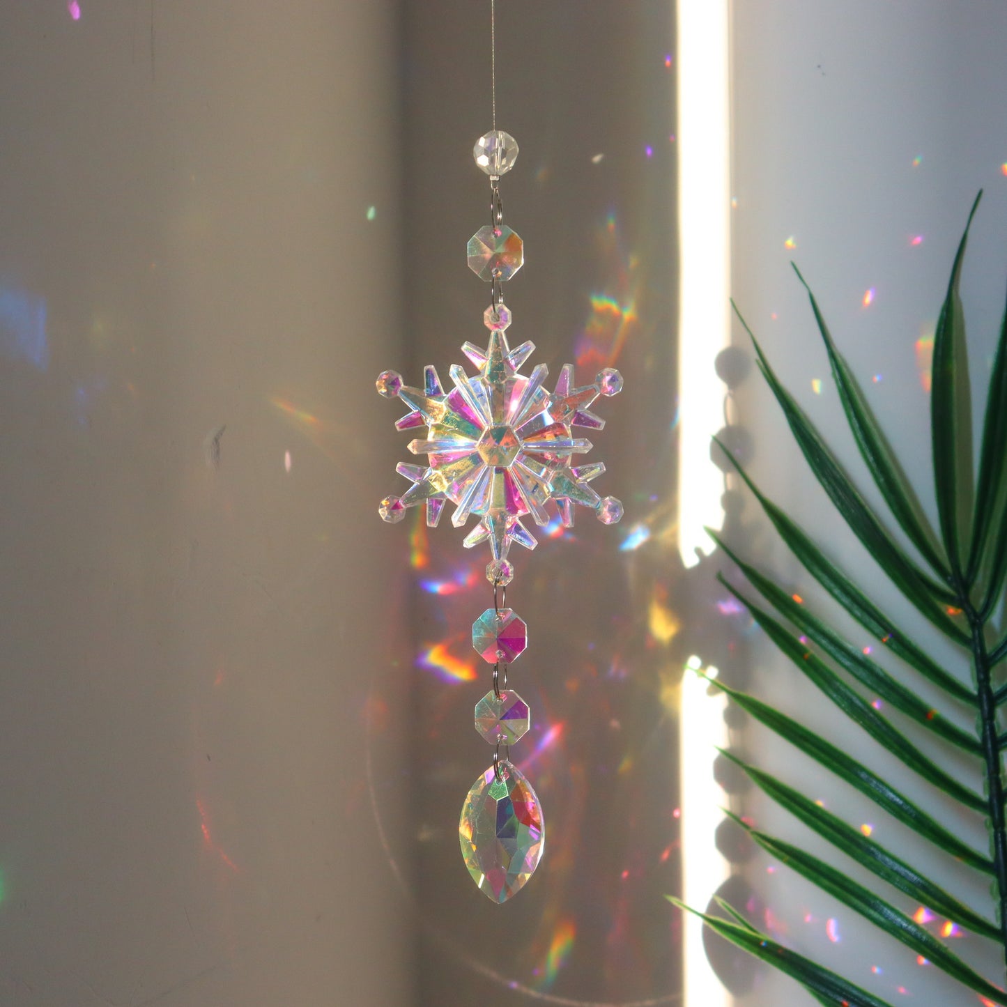 Christmas Snowflake Sun Catcher Crystal Wind Chime