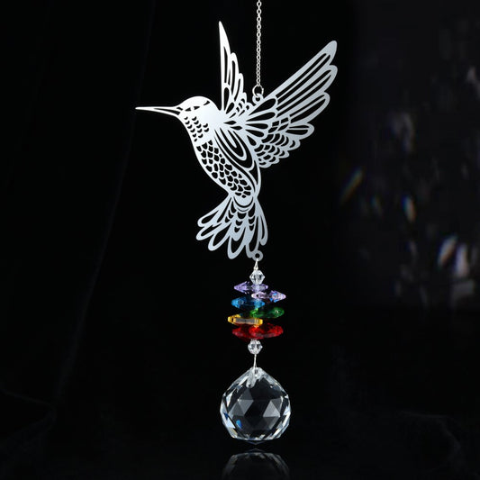 Hummingbird Rainbow Crystal Wind Chime Sunshine Catcher