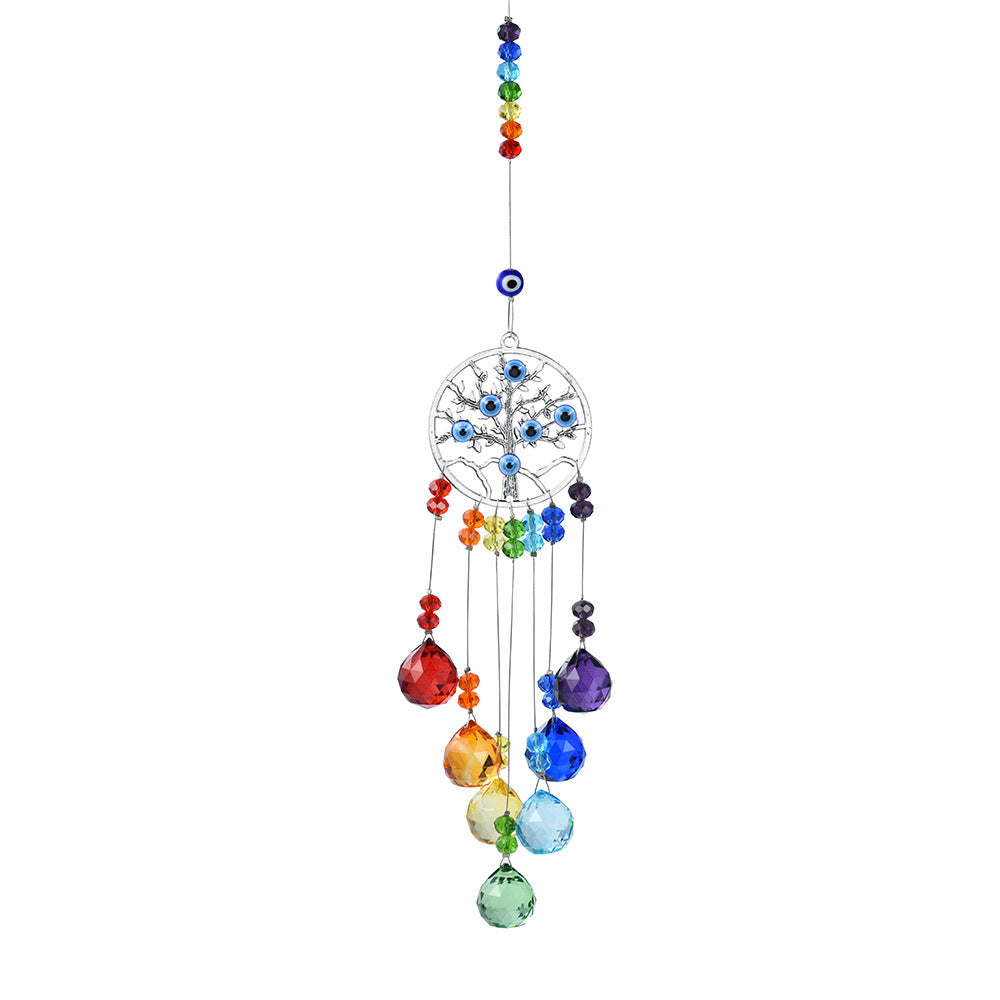 Evil Eye Crystal Sun Catcher Garden Decorations Wind Chime