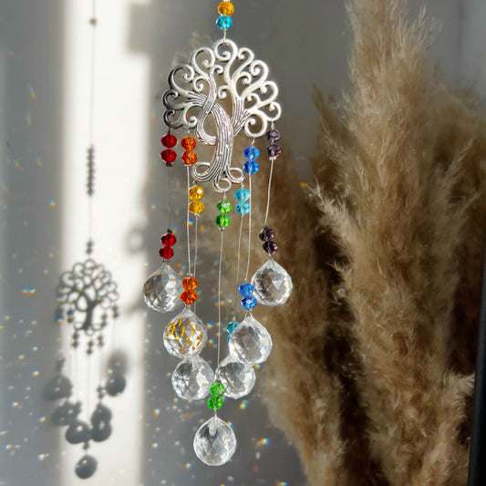 Tree of Life Sun Catcher Crystal Pendant