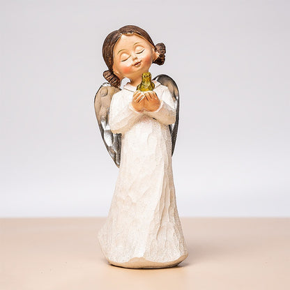 Cute Angel Resin Imitation Wood Grain Ornaments