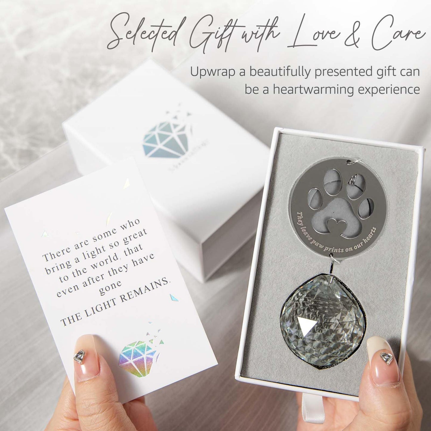 Pet Memorial Crystal Sun Catcher with Gift Box