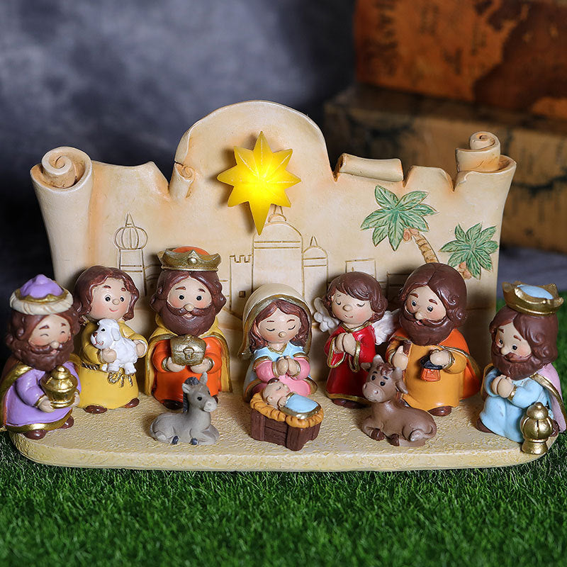 Nativity Scene Resin Figurine Home Decoration