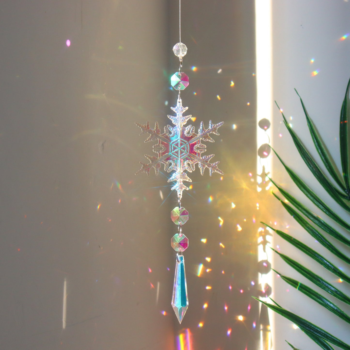 Christmas Snowflake Sun Catcher Crystal Wind Chime