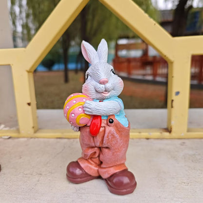 Easter Egg Bunny Sculpture Garden Resin Ornaments Easter Home Decor