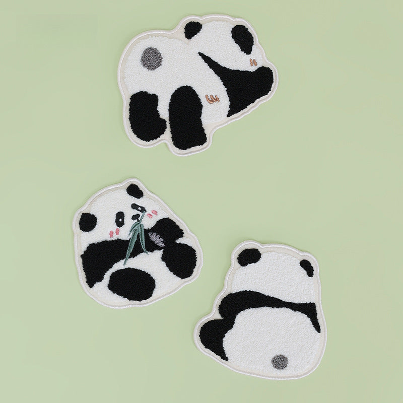 Cute Panda Coaster Placemats Towel Embroidery Craft