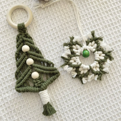 Crochet Christmas Tree Snowflake Ornaments