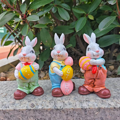 Easter Egg Bunny Sculpture Garden Resin Ornaments Easter Home Decor