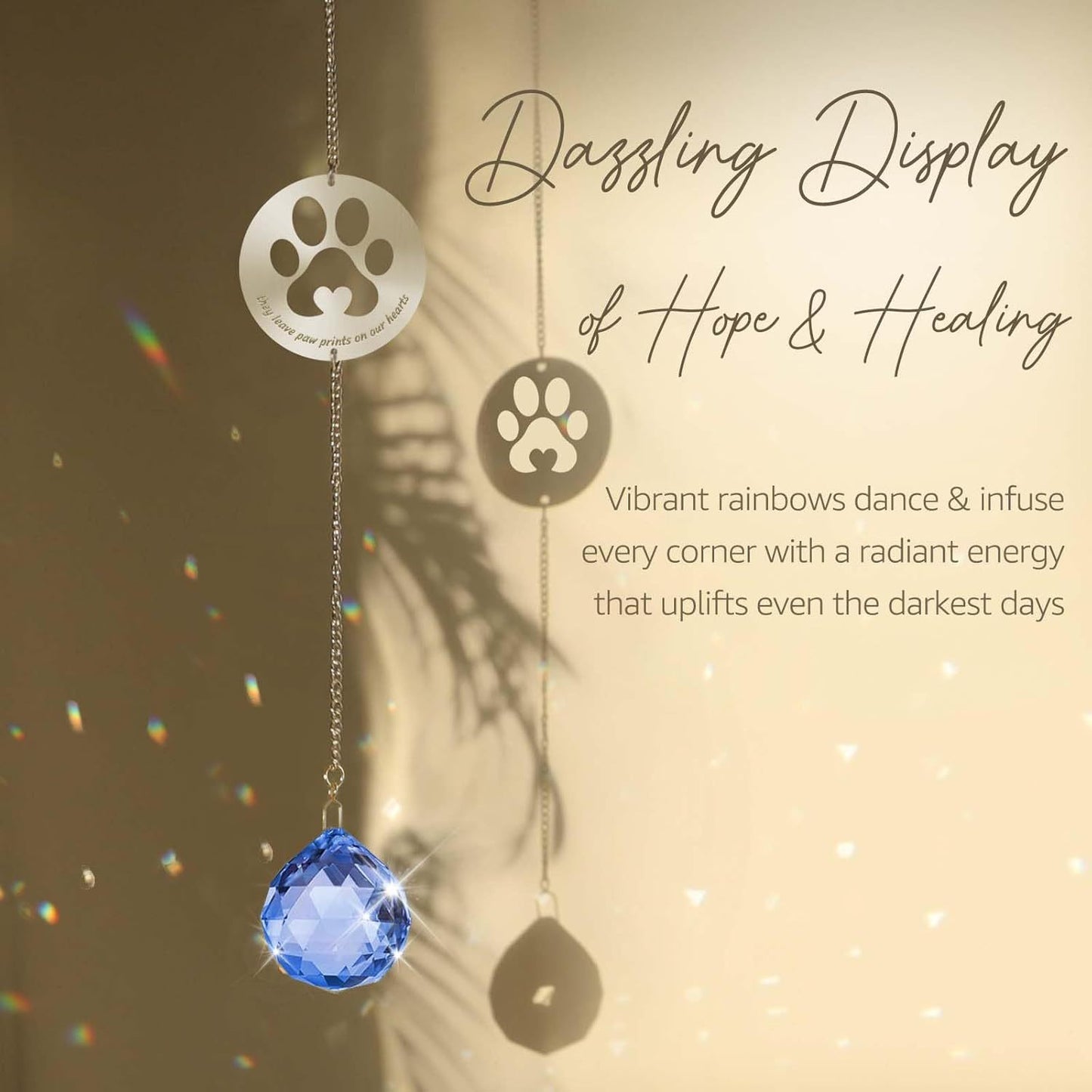 Pet Memorial Crystal Sun Catcher with Gift Box