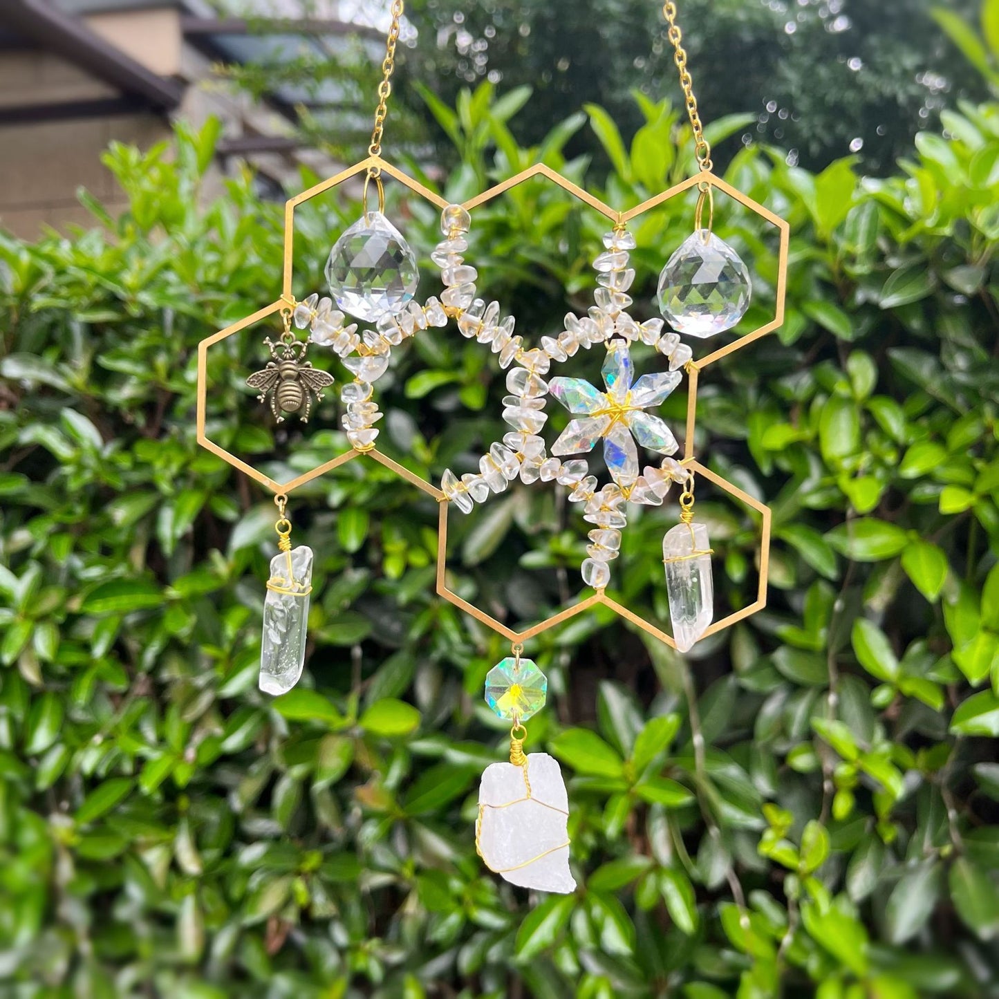 Creative Honeycomb Crystal Sun Catcher Window Decoration Pendant