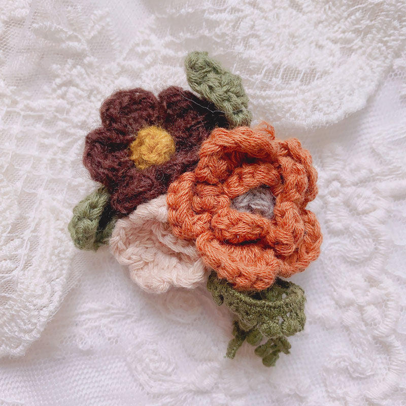 Crochet Flower Brooch