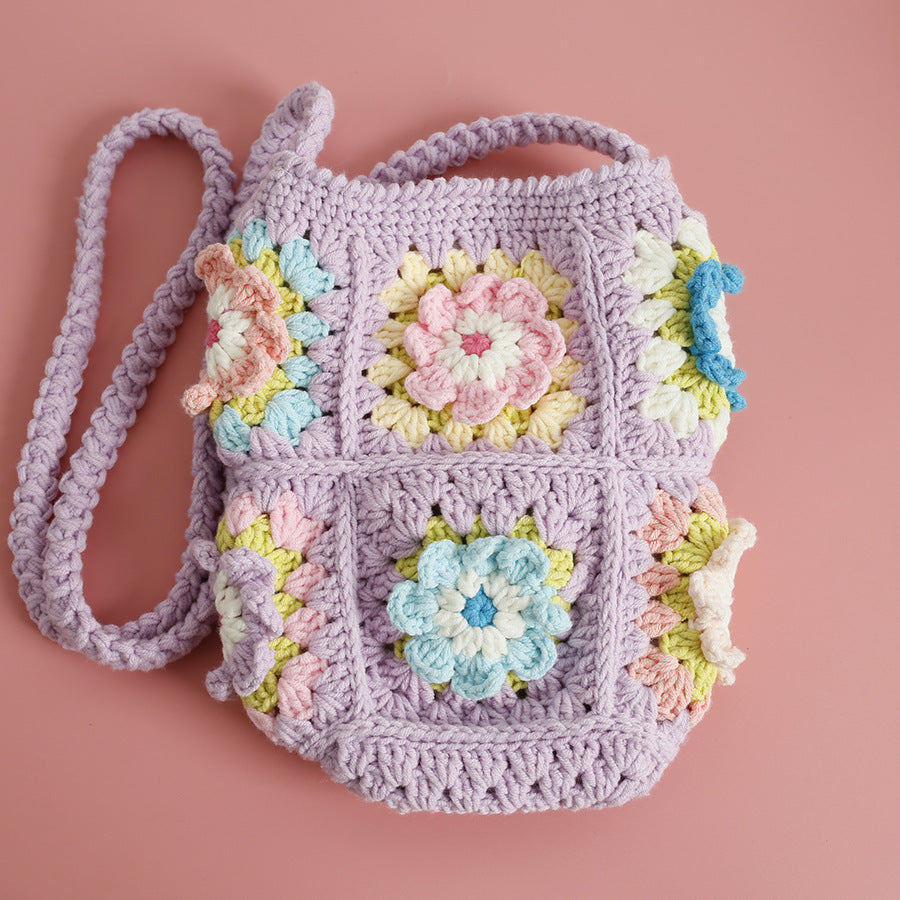 Crochet Flower Crossbody Bag Phone Bag