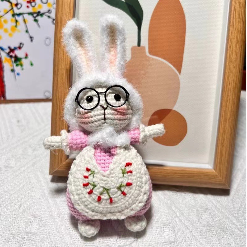 Cute Crochet Bunny Pendant Keychain - 8 styles