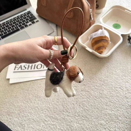 Cute Handmade Wool Felt Puppy Pendant Phone Bag Charm