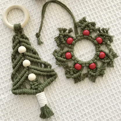 Crochet Christmas Tree Snowflake Ornaments