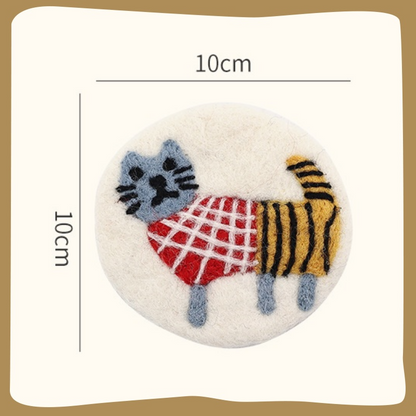 Creative Handmade Needle Felt Coasters Placemats