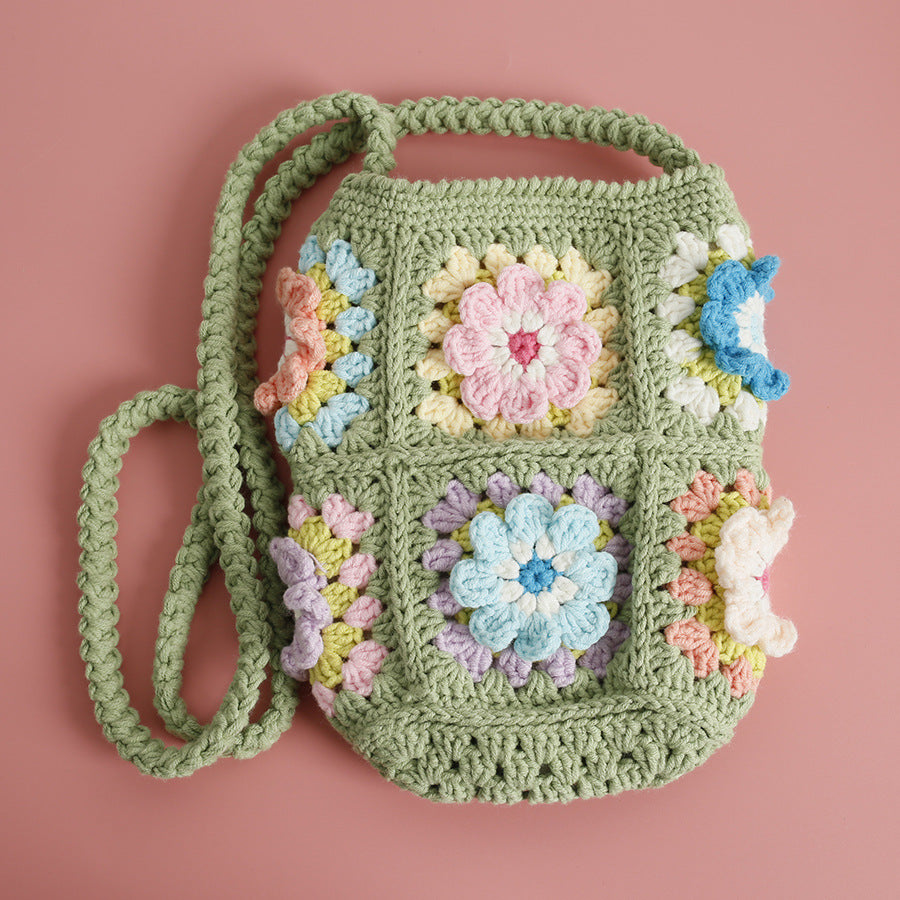 Crochet Flower Crossbody Bag Phone Bag