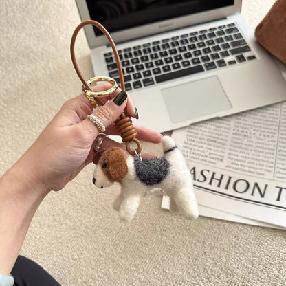 Cute Handmade Wool Felt Puppy Pendant Phone Bag Charm