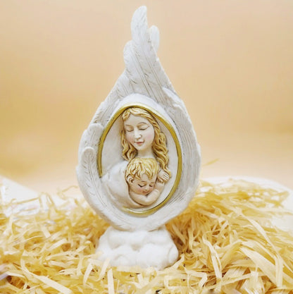 Jesus Mary and Angels Vintage Carved Resin Ornaments