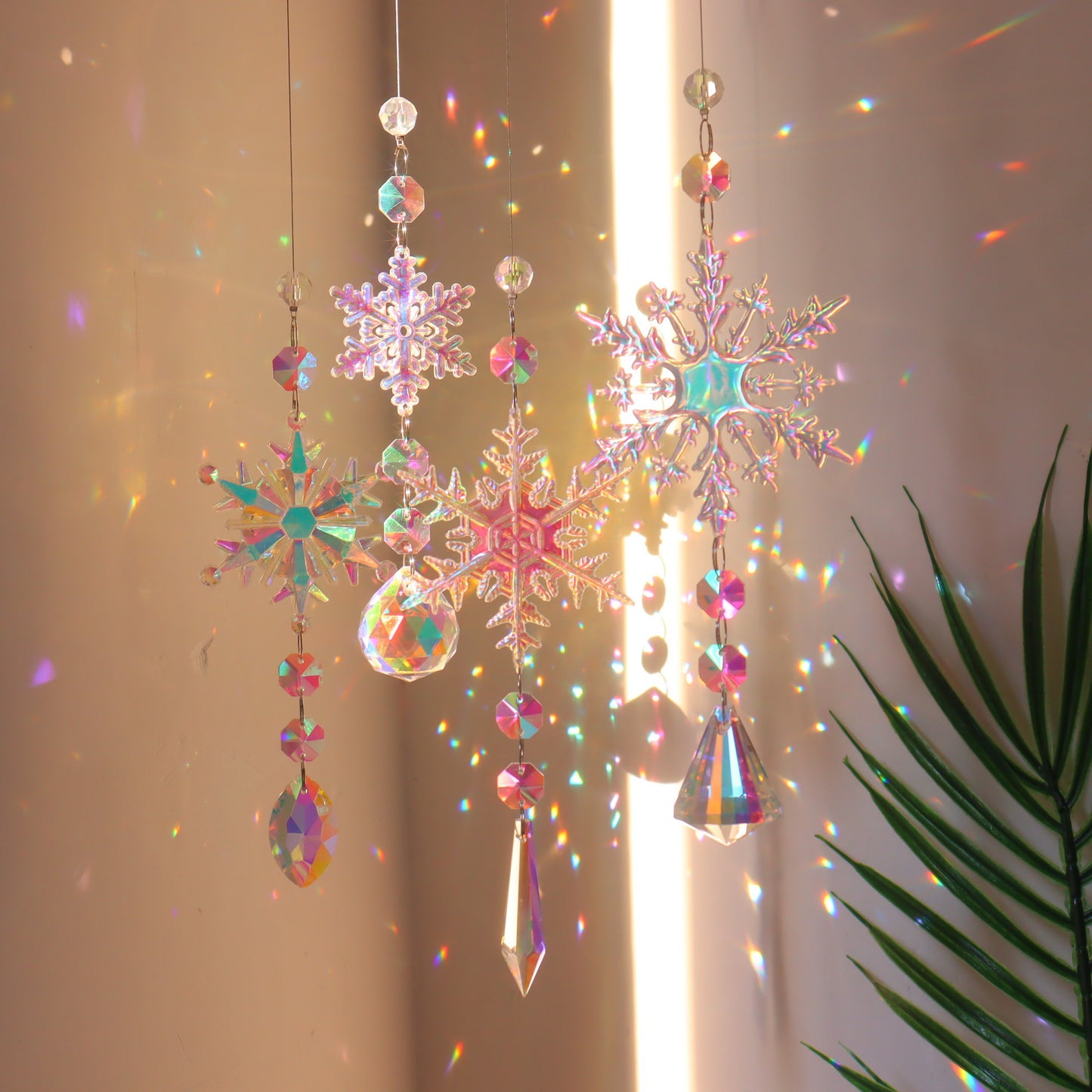 Christmas Snowflake Sun Catcher Crystal Wind Chime