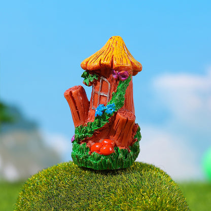 Miniature Forest House Resin Ornaments Garden Pot Decoration (6 pcs set)