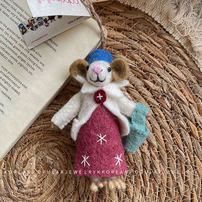 Cute Nepalese Handmade Wool Felt Pendant Keychain