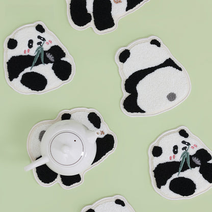 Cute Panda Coaster Placemats Towel Embroidery Craft