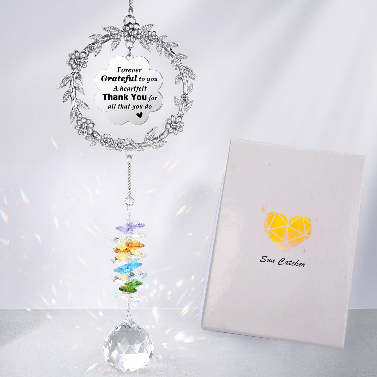 Thankyou Wreath Sun Catcher with Gift Box - A thank you gift for friends, family, or teachers