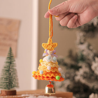 Handmade Crochet Christmas Tree Pendant with Bells