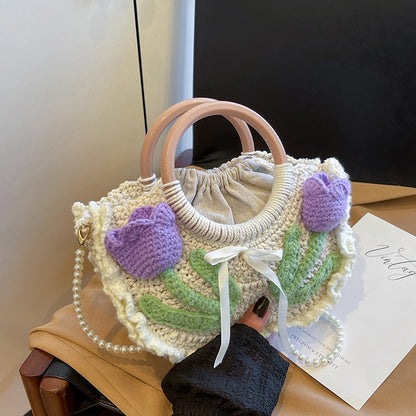 Crochet Tulip Crossbody Bag