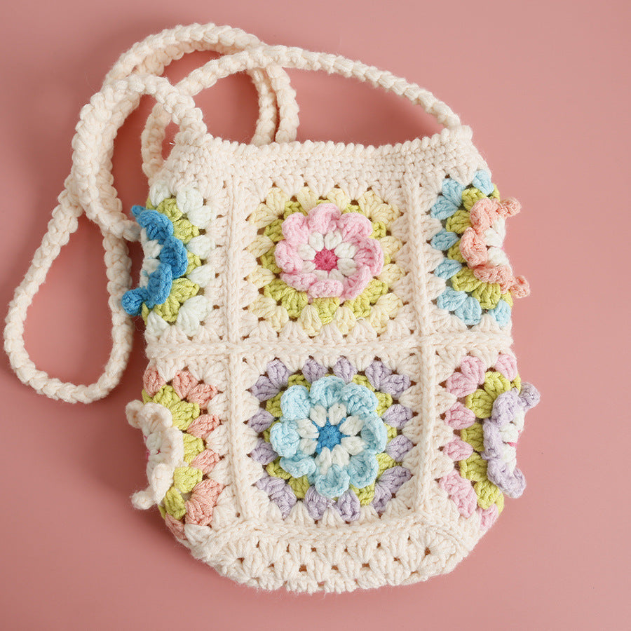 Crochet Flower Crossbody Bag Phone Bag