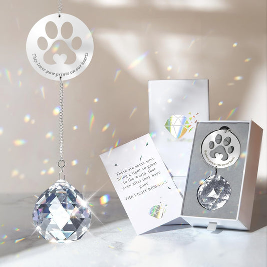 Pet Memorial Crystal Sun Catcher with Gift Box