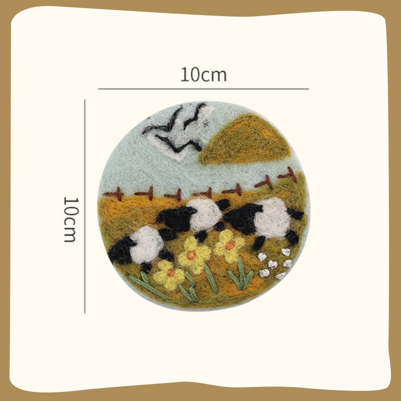 Creative Handmade Needle Felt Coasters Placemats