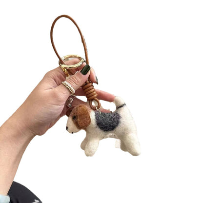 Cute Handmade Wool Felt Puppy Pendant Phone Bag Charm