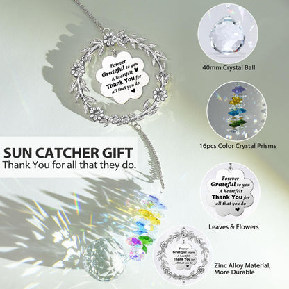 Thankyou Wreath Sun Catcher with Gift Box - A thank you gift for friends, family, or teachers