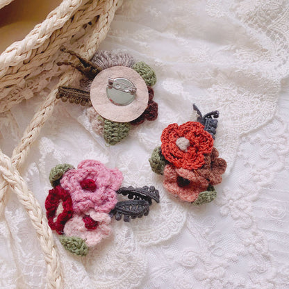 Crochet Flower Brooch